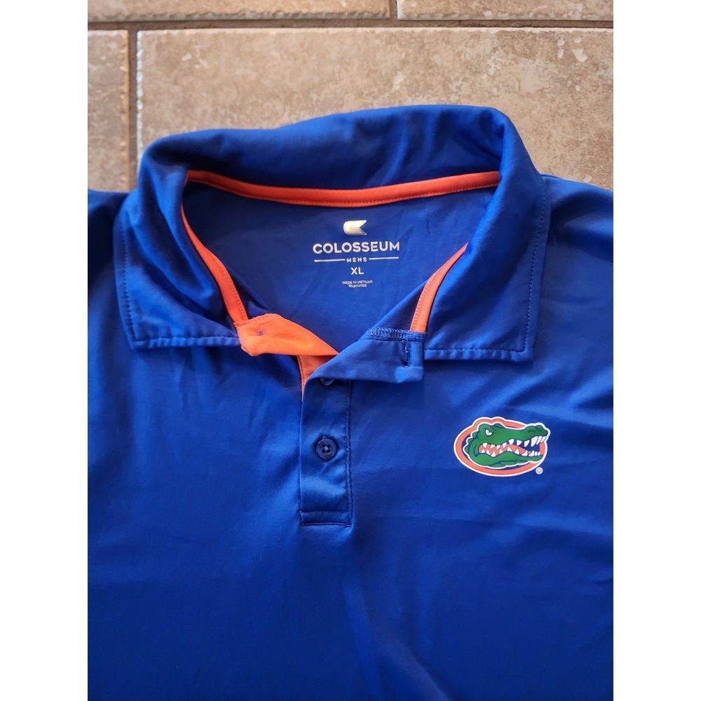 Colosseum Florida Gators Mens XL Polo Shirt Blue Orange NCAA College Football
